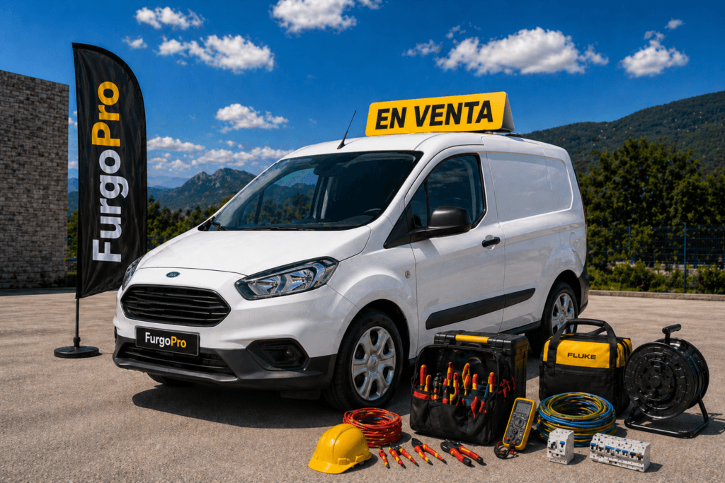 ford transit courier en venta de segunda mano en girona con herramientas al lado