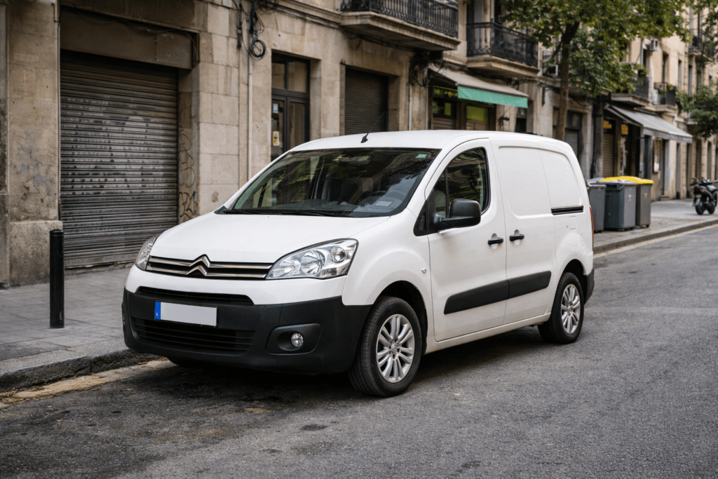 furgoneta citroen berlingo pequeña de segunda mano en la ciudad aparcada