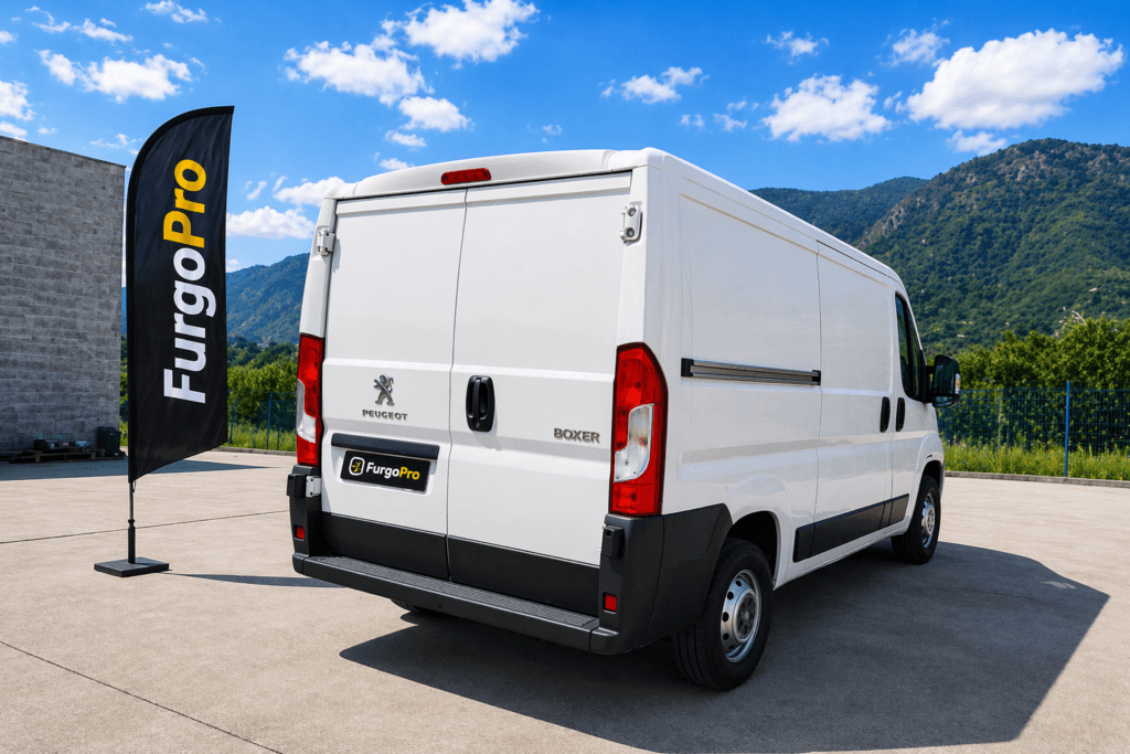 peugeot boxer l2h1 2019 parte trasera furgoneta blanca
