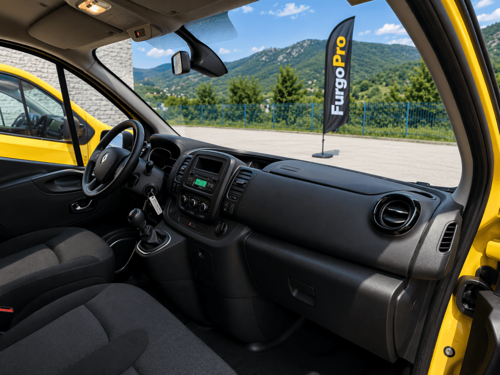 interior renault trafic mixta larga 6 plazas 2021 segunda mano en girona con salpicadero amplio cambio manual y cabina comoda en perfecto estado listo para trabajar