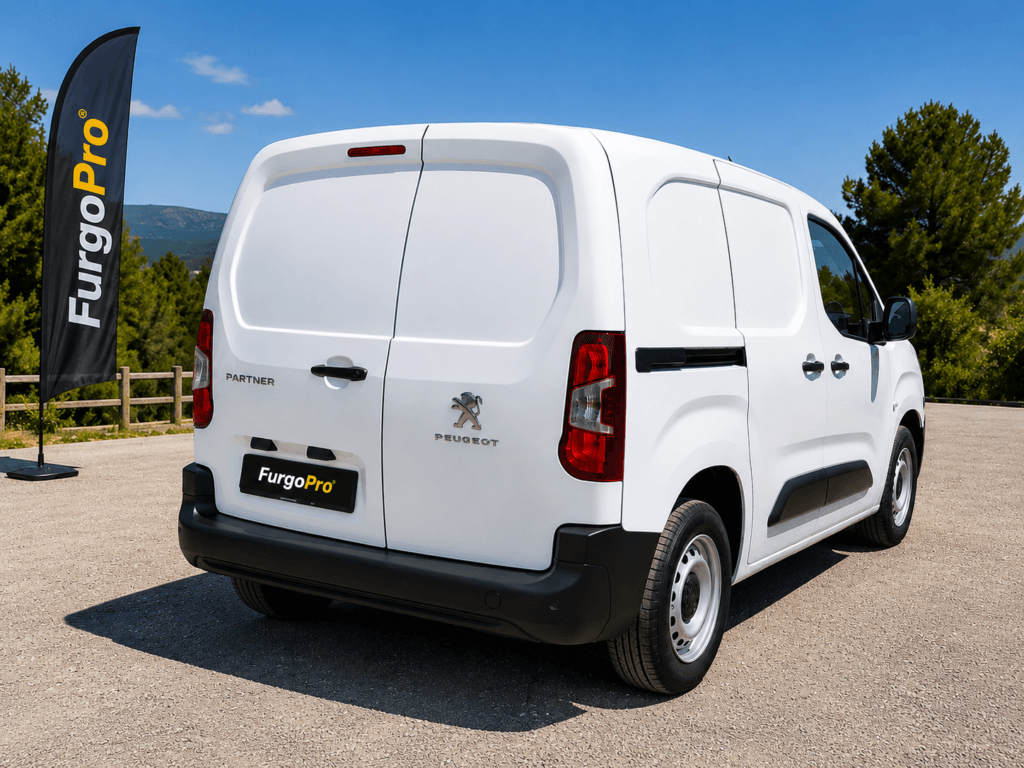 Peugeot Partner vista trasera matrícula y pilotos 2021