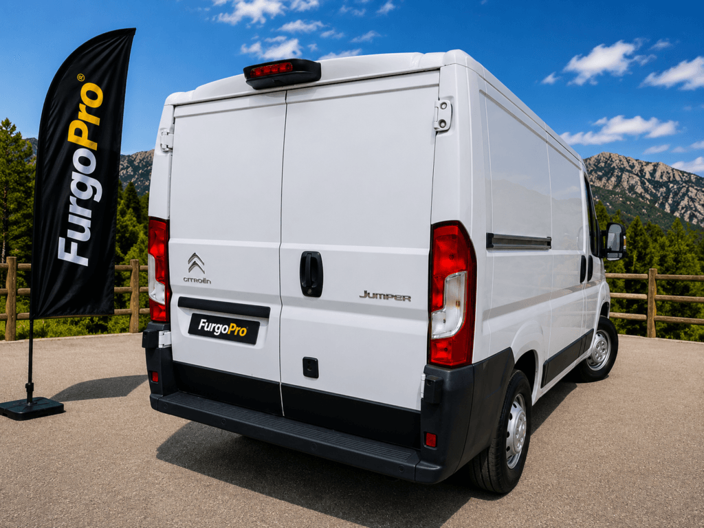 Citroën Jumper vista trasera pilotos furgón blanco 2022
