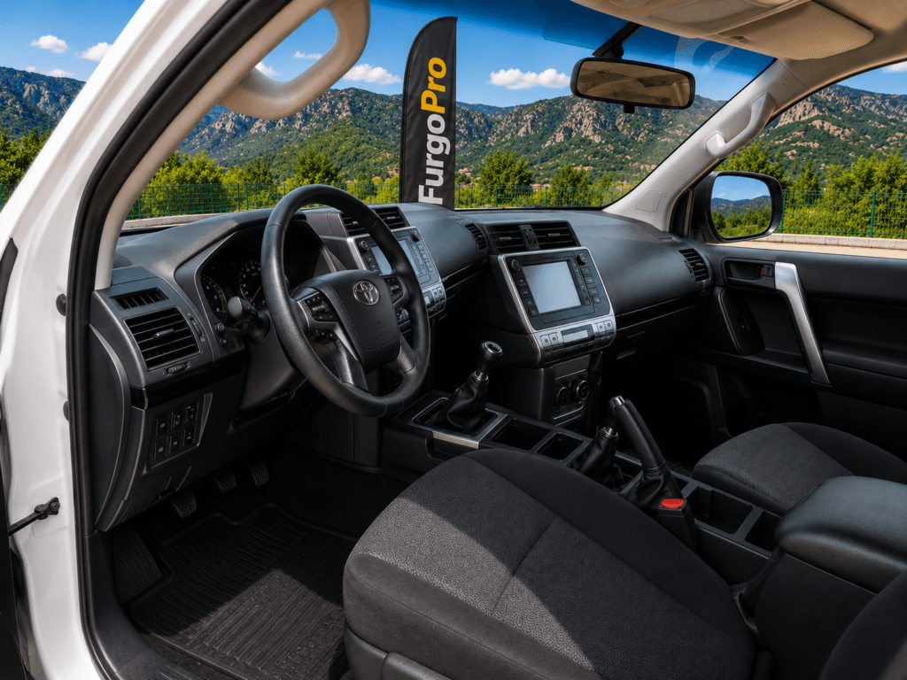 Interior cabina Toyota Land Cruiser 150 2022 asientos y volante