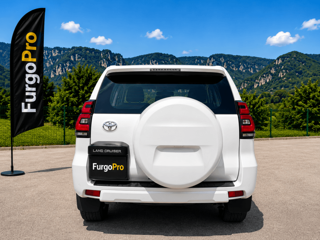 Toyota Land Cruiser 150 vista trasera pilotos todoterreno blanco 2022
