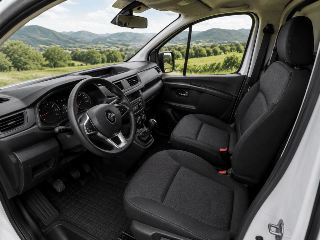 Interior cabina Renault Express Confort Blue dCi asientos y volante