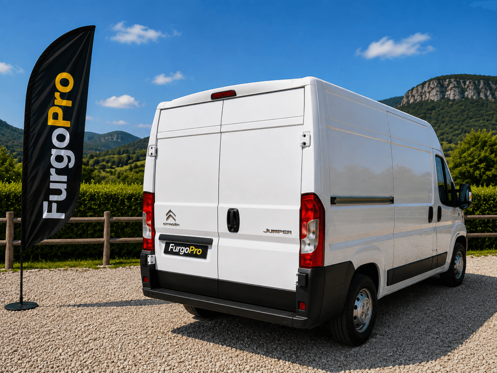 citroën jumper L2H2 de segunda mano con pocos kilómetros del 2022 y vista trasera y lateral derecho