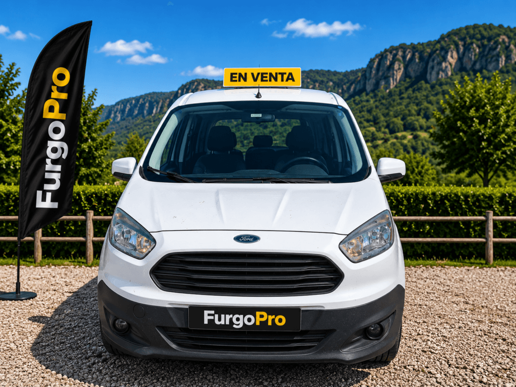 Ford Transit Courier Kombi 81.306 km kilometraje real y vista frontal