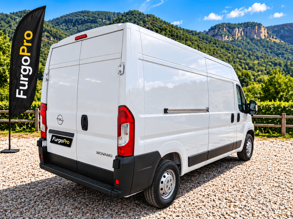 Opel Movano L3H2 vista trasera pilotos furgón blanco 2023